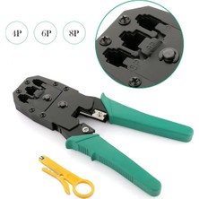 Buççin Online Mağaza 2in1 RJ45 Ethernet RJ11 RJ12 RJ45 Telefon Sıkma Çakma Pensesi Cat5 Cat6 Network Pense + Kablo Soyucu