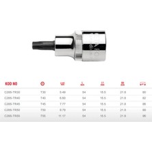 Buççin Online Mağaza T40 Kısa Tip 1/2'' Torx Uçlu Lokma C28S-T40