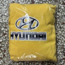 Mikasso Oto Hyundai Baskılı Penye Servis Kılıfı Ön-Arka Takım Beyaz-Gri-Siyah-Sarı Penye Sarı