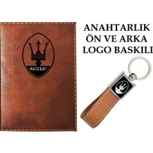 Mikasso Maseratı Logolu Taba Ruhsat Kabı ve Maseratı Logolu Anahtarlık