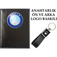 Mikasso Geely Logolu Siyah Ruhsat Kabı ve Geely Logolu Anahtarlık