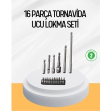 Buççin Online Mağaza Ergonomik 16 Parça Bits Tornavida Uç ve Adaptör Seti