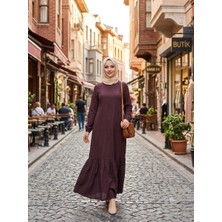 Asel Tekstil Kadın Büyük Beden Düz Renk Dokuma Viskon Kumaş Uzun Tesettür Elbise