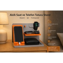 Memania Co Akıllı Saat ve Telefon Tutucu Stand / Apple Watch Uyumlu