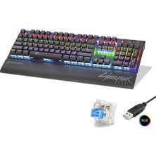 ForWhat Büro Ev Ofis Bilgisayar Için Siyah Blue Switch Bilek Destekli Rgb Mekanik Gaming Klavye