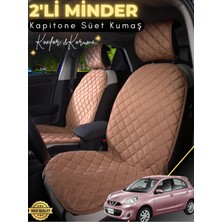 Mikasso Nissan Micra Uyumlu 2'li Süet Oto Koltuk Minderi | Universal | Hızlı Montaj | Su Geçirmez | A1 Süet