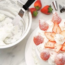 ForWhat Büro Ev Ofis Mutfağı Için Paslanmaz Çelik L Tipi Krema Düzeltme Pastacı Şekillendirme Spatulası
