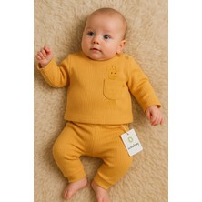 Veraura Lifestyle Zürafa Cep Nakışlı Omuzdan Düğmeli % 100 Pamuk Erkek Bebek Takım