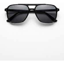 Bappir Avıora Siyah Çerçeve Pilot/navigator Güneş Gözlüğü – Siyah Lens Unisex Minimal Tasarım – UV400