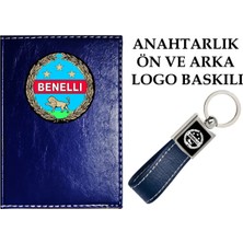 Mikasso Benelli Logolu Lacivert Ruhsat Kabı ve Benelli Logolu Anahtarlık