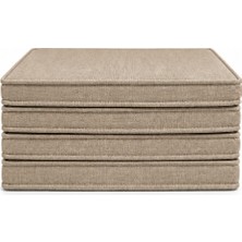 Rihan Mobilya Keten Fitilli 53X46 cm Sandalye Koltuk Ölçüsüne Uygundur. 4 Parça Sandalye Koltuk Minder Seti