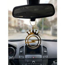Mikasso Ayna Süsü Opel Logolu Dikiz Aynası Süsü Şeffaf Pleksi Üzerine Gold