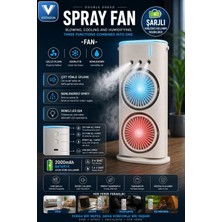 Hobilinka Çift Başlıklı Sprey Fan Nemlendirici ve Renkli LED Işıklı Beyaz