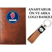 Mikasso Saab Logolu Taba Ruhsat Kabı ve Saab Logolu Anahtarlık