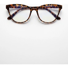 Bappir Nerına Leopar Çerçeve Blue Block Şeffaf Ekran Gözlüğü – Ince Oval/cat-Eye – Günlük Ofis
