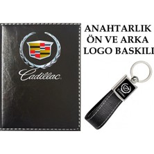 Mikasso Cadıllac Siyah Ruhsat Kabı ve Cadıllac Logolu Anahtarlık