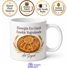 Tupya Gift Tandır Ekmeği Temalı Baskılı Kupa Bardak Hediye Porselen Ekmek Severler
