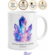 Tupya Gift Kristal Deseni Temalı Baskılı Kupa Bardak Hediye Özel Tasarım Porselen Mug