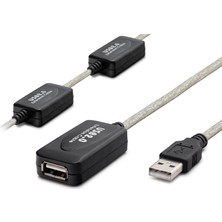 ForWhat Büro Ev Ofis Cihazları Için 25MT Silver Siyah USB Uzatma Kablosu