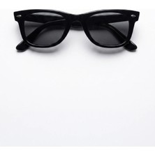 Bappir Eclıpse Siyah Çerçeve Modern Dikdörtgen Güneş Gözlüğü – Siyah Lens Unisex Minimal Tasarım