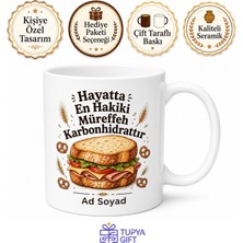 Tupya Gift Karbonhidrat Aşığı Ekmek Arası Ekmek Yiyen Gurme Kupası Hediye Bardak