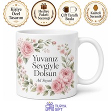 Tupya Gift Yeni Gelin Evi Hediyesi Şık Kupa Misafirliğe Giderken Hediye Bardak Özel Tasarım