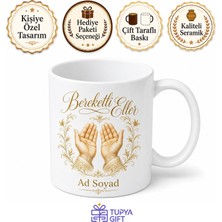 Tupya Gift Isme Özel Bereketli Eller Yazılı Kupa Bardak Dua Temalı Hediye