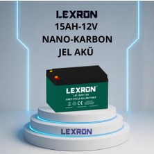 Lexron 15AH-12V Jel Akü - Elektrikli Araç Aküsü Nano Karbon