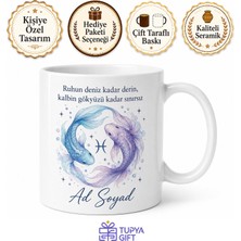 Tupya Gift Balık Burcu Isimli Baskılı Kupa Bardak Hediye Astroloji Porselen Mug