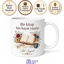 Tupya Gift Kitap Sever Için Baskılı Kupa Bardak Okuma Keyfi Hediyesi Özel Tasarım