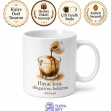 Tupya Gift Affogato Temalı Özel Tasarım Baskılı Porselen Kupa Bardak Kahve Hediye