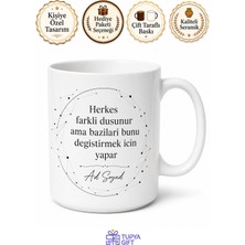 Tupya Gift Isme Özel Farklı Düşünen Yazılı Kupa Bardak Hediye Özel Tasarım Baskılı Porselen