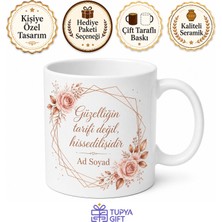 Tupya Gift Isimli Rose Gold Tasarım Baskılı Kupa Bardak Kişiye Özel Hediye
