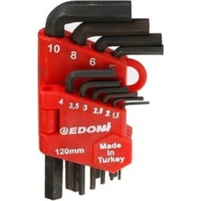 Buççin Online Mağaza Edoni 120 mm 10 Parça Alyan Seti Siyah