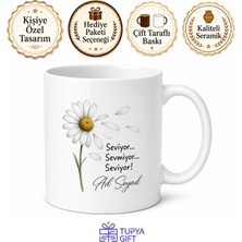 Tupya Gift Papatya Falı Seviyor Sevmiyor Kupa Kararsızlara Hediye Bardak