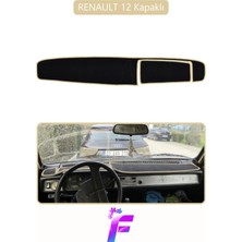 Mikasso Renault 12 Kapaklı Uyumlu Torpido Örtüsü | Yansıma Önleyici | Tam Koruma | Hızlı Montaj | J31 Bej