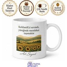 Tupya Gift Kırklarelili Hemşehriye Özel Isimli Baskılı Kupa Bardak Hediye