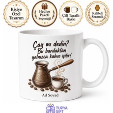 Tupya Gift Yalnızca Kahve Içen Kafein Bağımlısına Cezve Fincan Telveli Çay Kupası Hediye