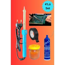 Buççin Online Mağaza 4'lü Lehim Makinesı Seti 60W Havya Kalemi Tel Lehim Pastası Elektrik Bandı