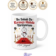 Tupya Gift Kırmızı Halı Çizimli Starlara Layık Özgüvenli Esprili Kupa Bardak Hediye