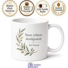 Tupya Gift Kişiye Özel Zeytin Dalı Temalı Kupa Bardak Isimli Hediye