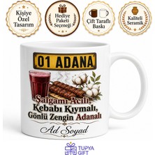 Tupya Gift Adana Plakalı Pamuk Diyarı Esprili Şalgam ve Kebap Temalı Kupa Bardak Hediye