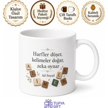 Tupya Gift Kelime Üretme Oyunu Severlere Harf Avcısı Kelime Dağarcığı Kupa Bardak Hediye