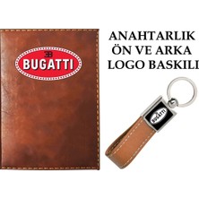 Mikasso Bugattı Logolu Taba Ruhsat Kabı ve Bugattı Logolu Anahtarlık