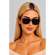 Bappir Renkli Cam Uv Korumalı Kadın Güneş Gözlüğü Siyah