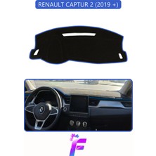 Mikasso Renault Captur 2 (2019+) Uyumlu Torpido Örtüsü | Yansıma Önleyici | Koruma | Hızlı Montaj | J53 Mavi