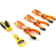 Buççin Online Mağaza Fuji Mini Boy Yankeski Pense Kargaburun Düz ve Yıldız Tornavida 5 Parça Elektronikçi Seti