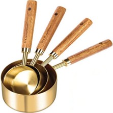 Empressco 4'lü Ahşap Saplı Gold Lüks Ölçü Kaşığı Seti