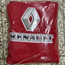 Mikasso Oto Renault Baskılı Penye Servis Kılıfı Ön-Arka Takım Siyah-Sarı-Kırmızı-Beyaz Penye Kırmızı