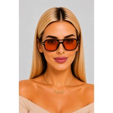 Bappir Renkli Cam Uv Korumalı Kadın Güneş Gözlüğü Turuncu
